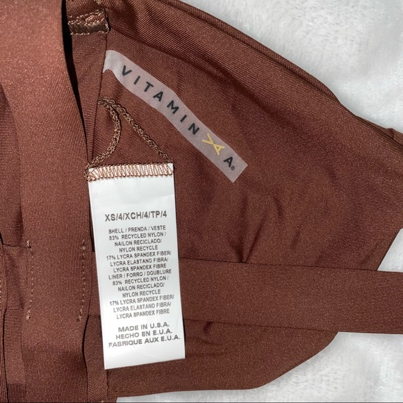 Vitamin A Neutra Bralette Swim Top -NWT $110 - Vintage Brown EcoLux - Size 4/XS - Picture 8 of 12